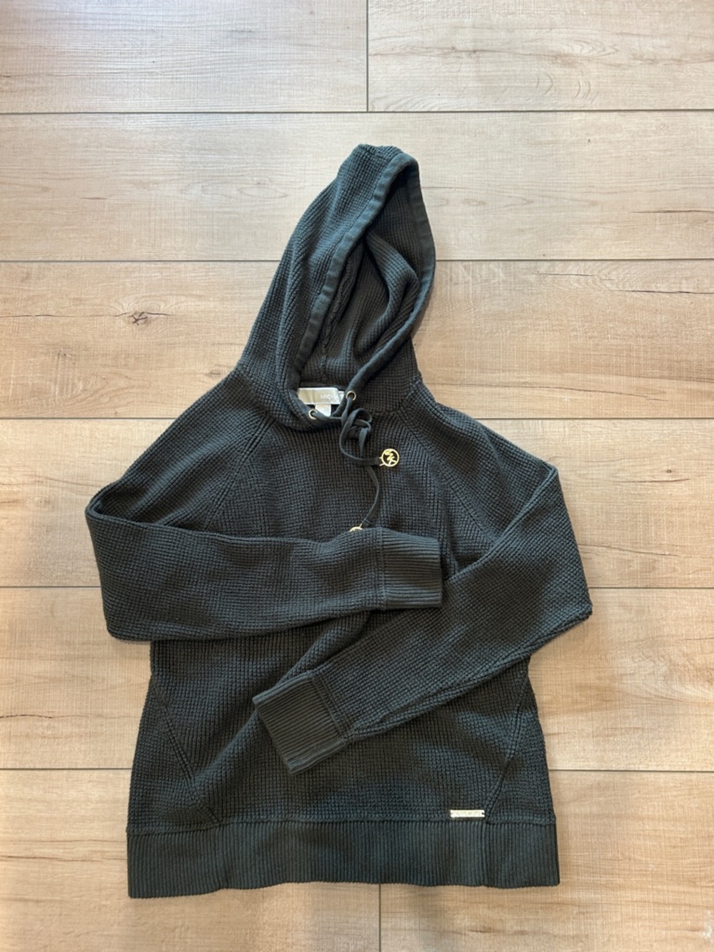 MICHAEL Michael Kors Gray Knit Hoodie olive green size small